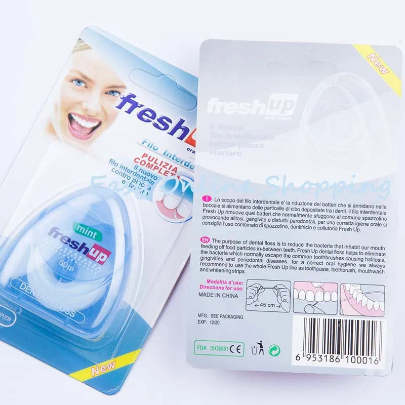 Зубная нить с микровоском 50 м ароматом перечной мяты|Держатель зубной нити| |