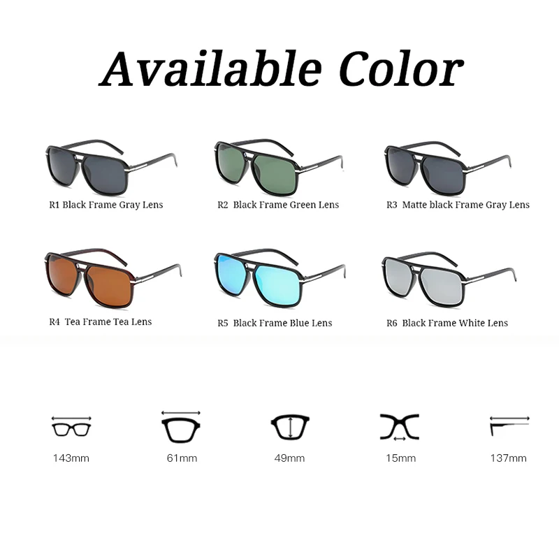 RBUDDY Driver очки поляризованные солнцезащитные мужские большие TAC линзы с квадратной