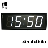 honghao 4 led countdowncountup stopwatch and clock white color hours minutes ir remote control aluminum casesehit4 4w