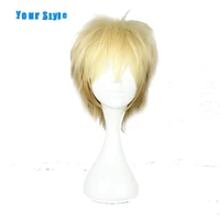 your style synthetic short curly cosplay wigs mens for party omber color heat resistant hair high temperature fiber