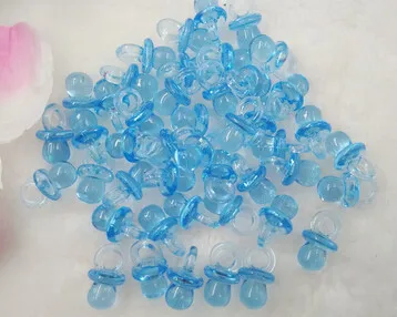 50pcs Новинка; 10/20 штук прозрачный синий или розовый Пластик мини соски-пустышки ожерелья для мальчика или девочки Baby Shower Свадебные украшения/Свадебные сувениры - Цвет: 50pcs
