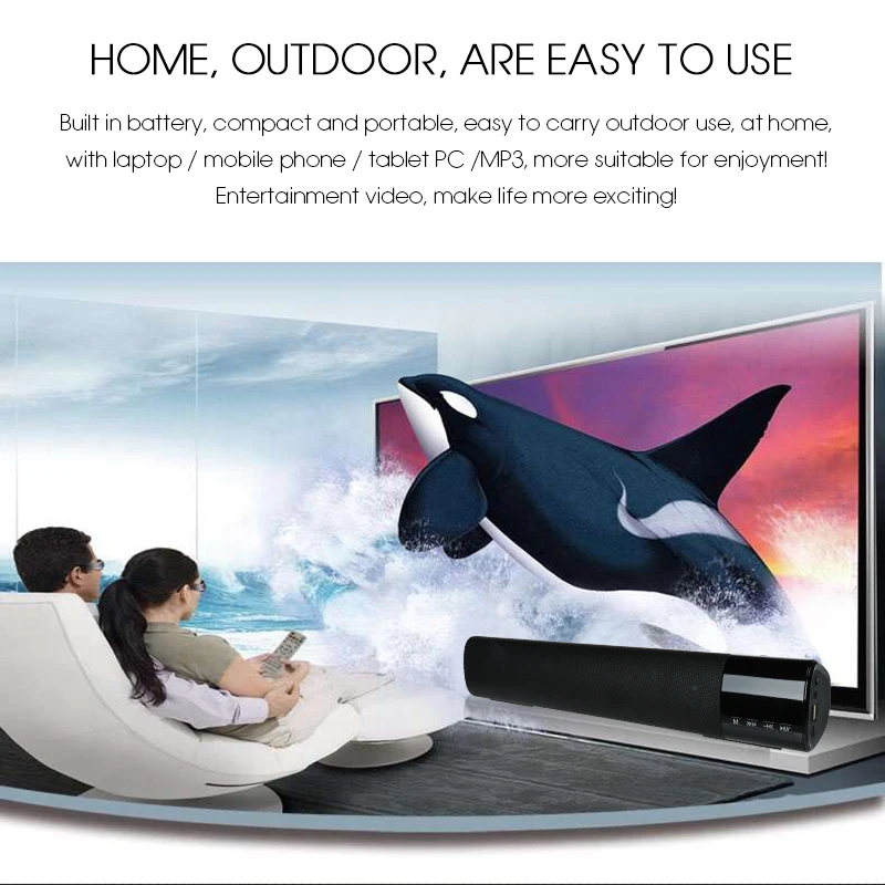 Портативная беспроводная Bluetooth-Колонка HLTON супер бас ТВ-саундбар стерео громкая