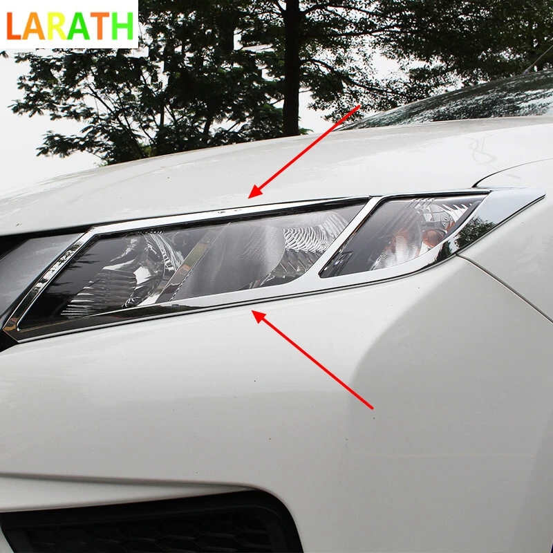 Накладки на передние фары для Honda CITY 4 двери седан 2015-2016 хромированные объемные