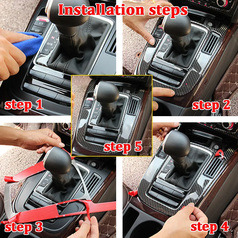 Для Audi A4 B8 A5 2012 2013 углеродное волокно Автомобильная центральная консоль панель переключения передач декоративная крышка отделка Стайлинг