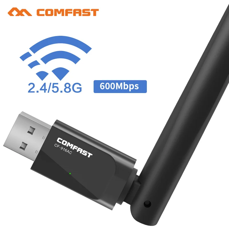 Двухдиапазонный адаптер Comfast 600 Мбит/с Wifi антенна 6dBI USB Wlan 802.11AC 2 4 ГГц + 5