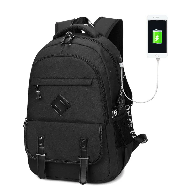 

Backpack Men Causal Daypack Preppy Style School Backpacks for Teenagers High School Middle Mochila Black Large Capacity