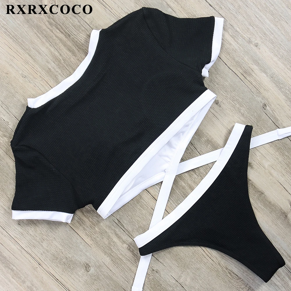 RXRXCOCO, новейший дизайн, купальник, женский купальник, комплект бикини, короткий рукав, купальный костюм, пуш-ап, бразильские бикини, пляжная одежда