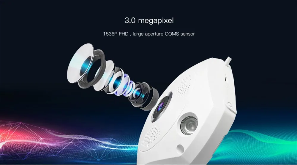 Vstarcam C61S супер HD 3MP 1080p 360 градусов панорамная VR ip-камера