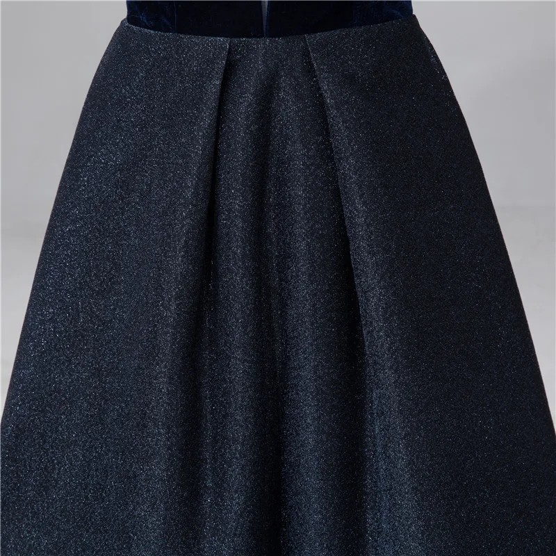 

Formal evening dress women cheap navy blue Spaghetti sweetheart A line velour party dresses ladies evening gowns robe de soiree