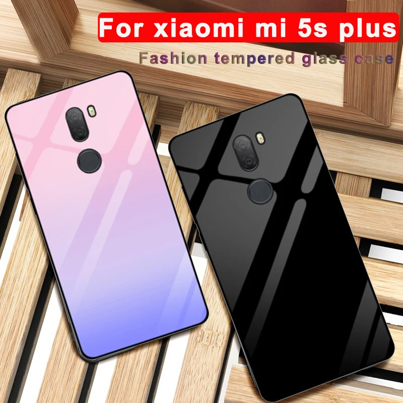 Чехол для xiaomi mi 5s plus однотонный чехол телефона из закаленного стекла 5S mi5s