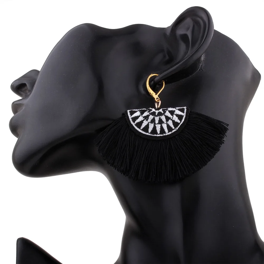 Boho кисточкой серьги ручной работы длинные красочные для женщин ювелирные