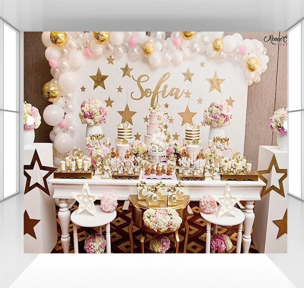 Фон для фотосъемки со звездами детского душа реквизит фотостудии фото стенд День