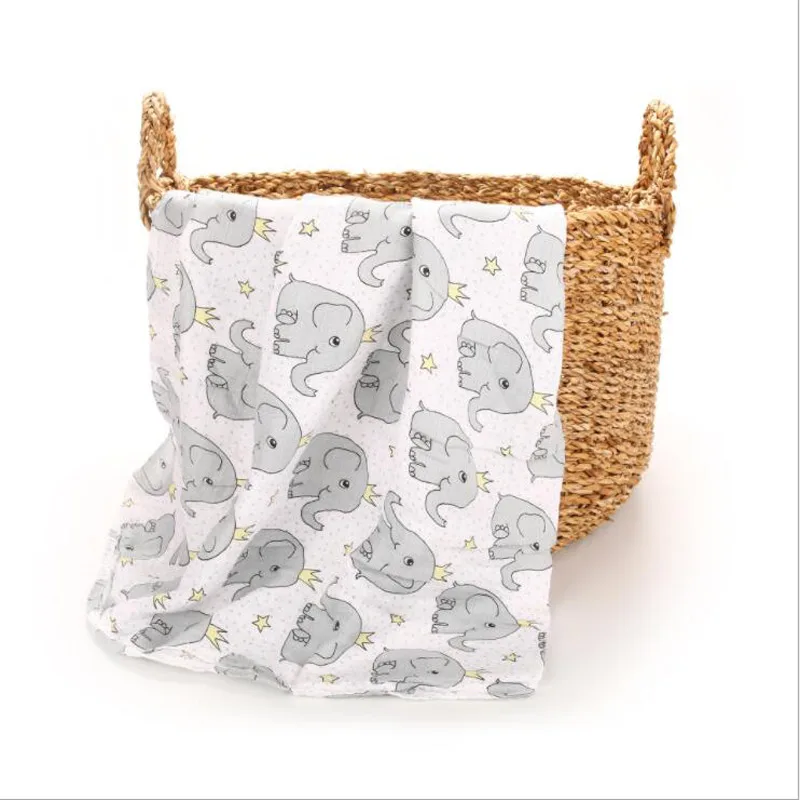 Милое мультяшное 100% муслиновое хлопковое детское одеяло для новорожденных супер