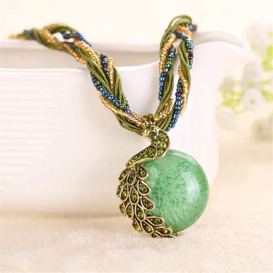 Женское ожерелье с подвеской 1 шт. из горного хрусталя павлина 38 #1809172510 #418