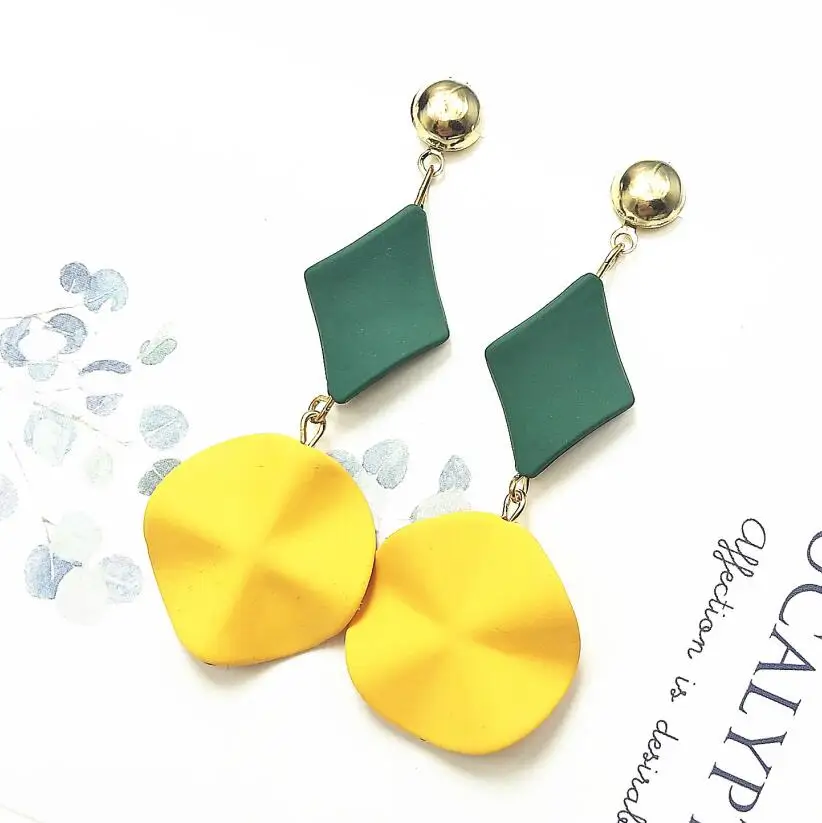 Новые длинные большие круглые серьги 2019 корейские квадратные висячие эффектные