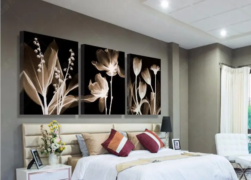 

3 Piece Painting Art Flower Home Decor Canvas Print Modular Picture Quadro Mural Wall Picture For Living Room Unframed
