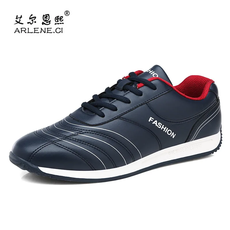 

2019 Hot Sale PU Leather Tennis Shoes For Men Lightweight Outdoor Walking Sneakers Comfort Athletic Sports Shoes Men Trainers