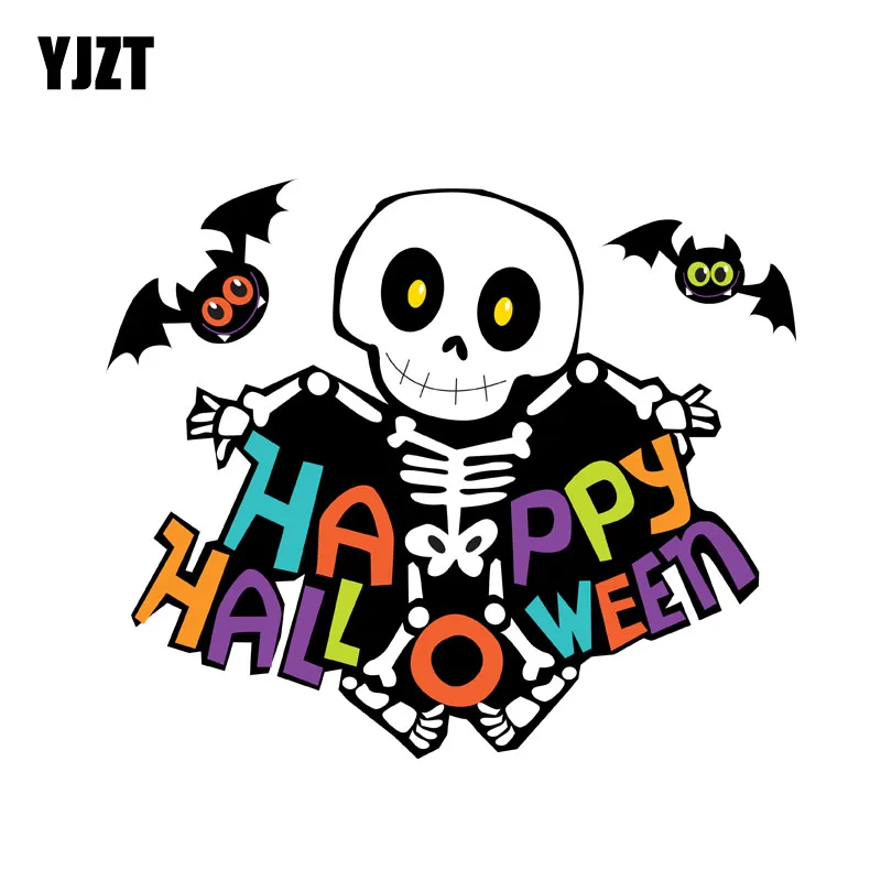 

YJZT 13 см * 10,8 см Милая наклейка на автомобиль в виде черепа летучая мышь на Хэллоуин аксессуары для кузова автомобиля 6-2338