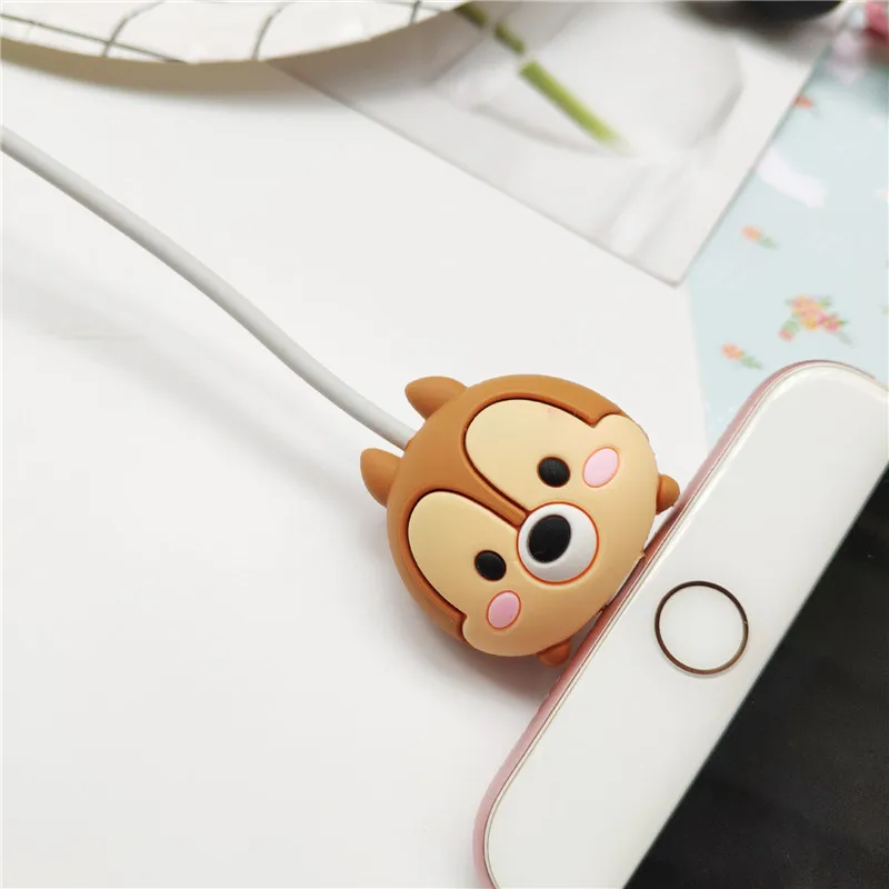 Милая мультяшная кукла кабель укуса протектор для iphone USB кабель Органайзер winder chompers chager держатель провода для iphone кабель - Цвет: NO4
