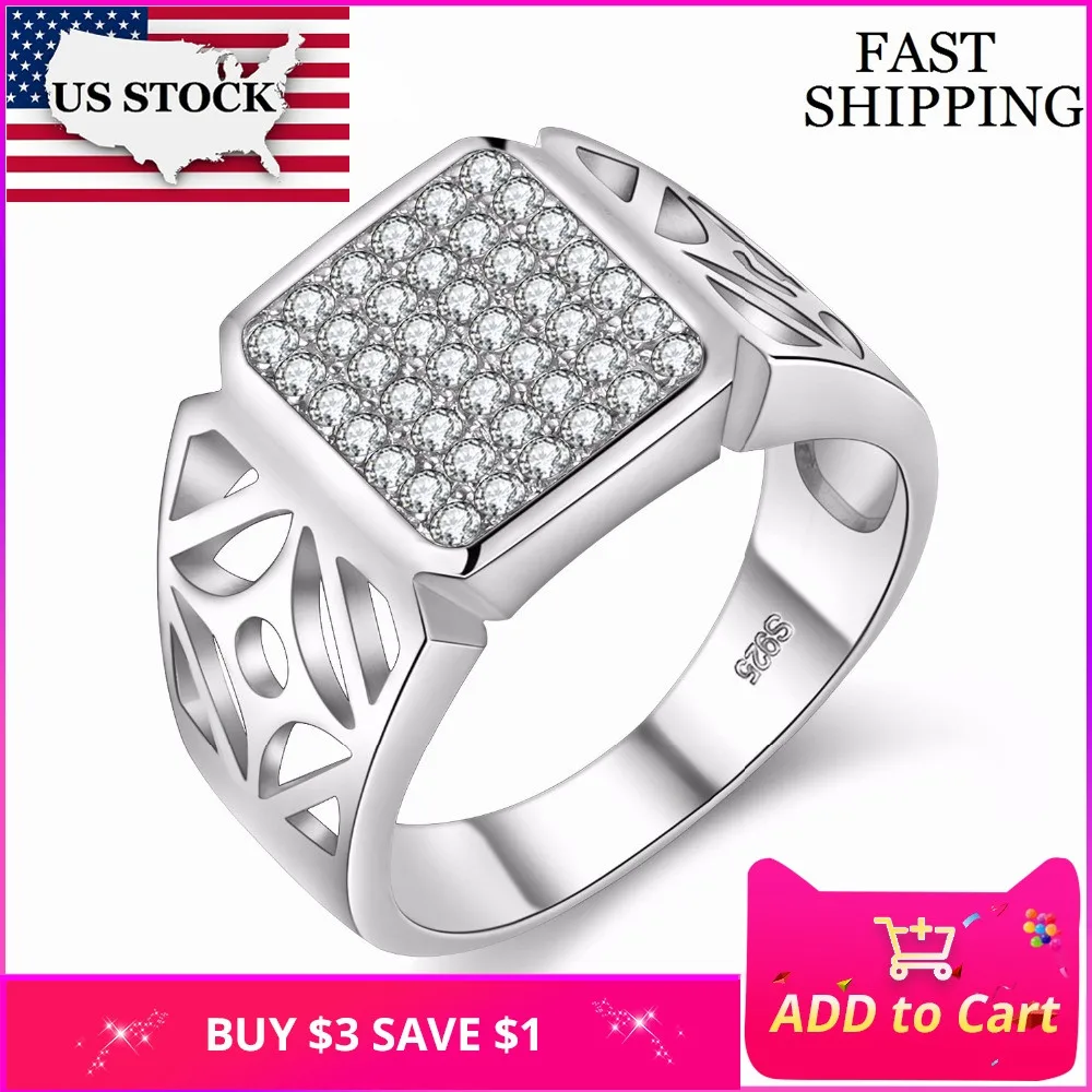 Большое Серебряное мужское кольцо Uloveido в наличии в США, мужские кольца, свадебные украшения, украшения для мужчин, скидка 5% JX004