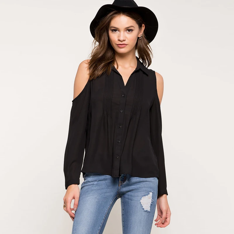 Мода 2017 Рубашка Для женщин сезон: весна–лето блузка с открытыми плечами