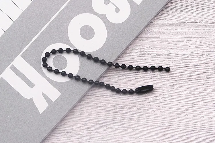 black 30 шт./лот 2,4 мм Красочные Круглый ожерелья из бусинок 12 см Длина Dog Tag оптом цепи с разъемом для DIY Цепочки и ожерелья ювелирные изделия выводы - Цвет: black