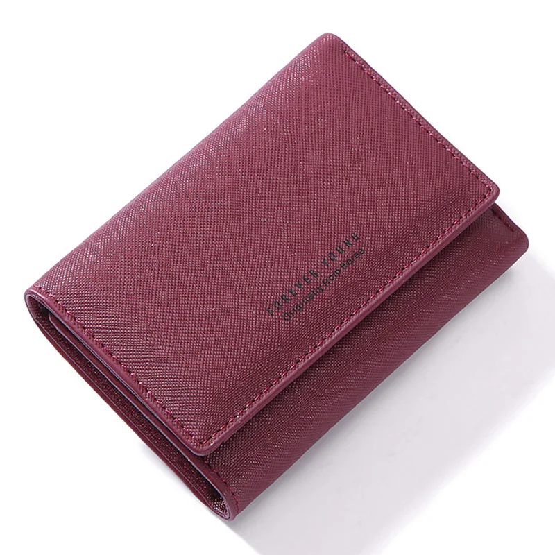 Бренд weichen Trifold женский кошелек с отделением для монет сзади, шикарный лаконичный стиль, маленькие кошельки для женщин, высокое качество, Дамский кошелек - Цвет: Burgundy