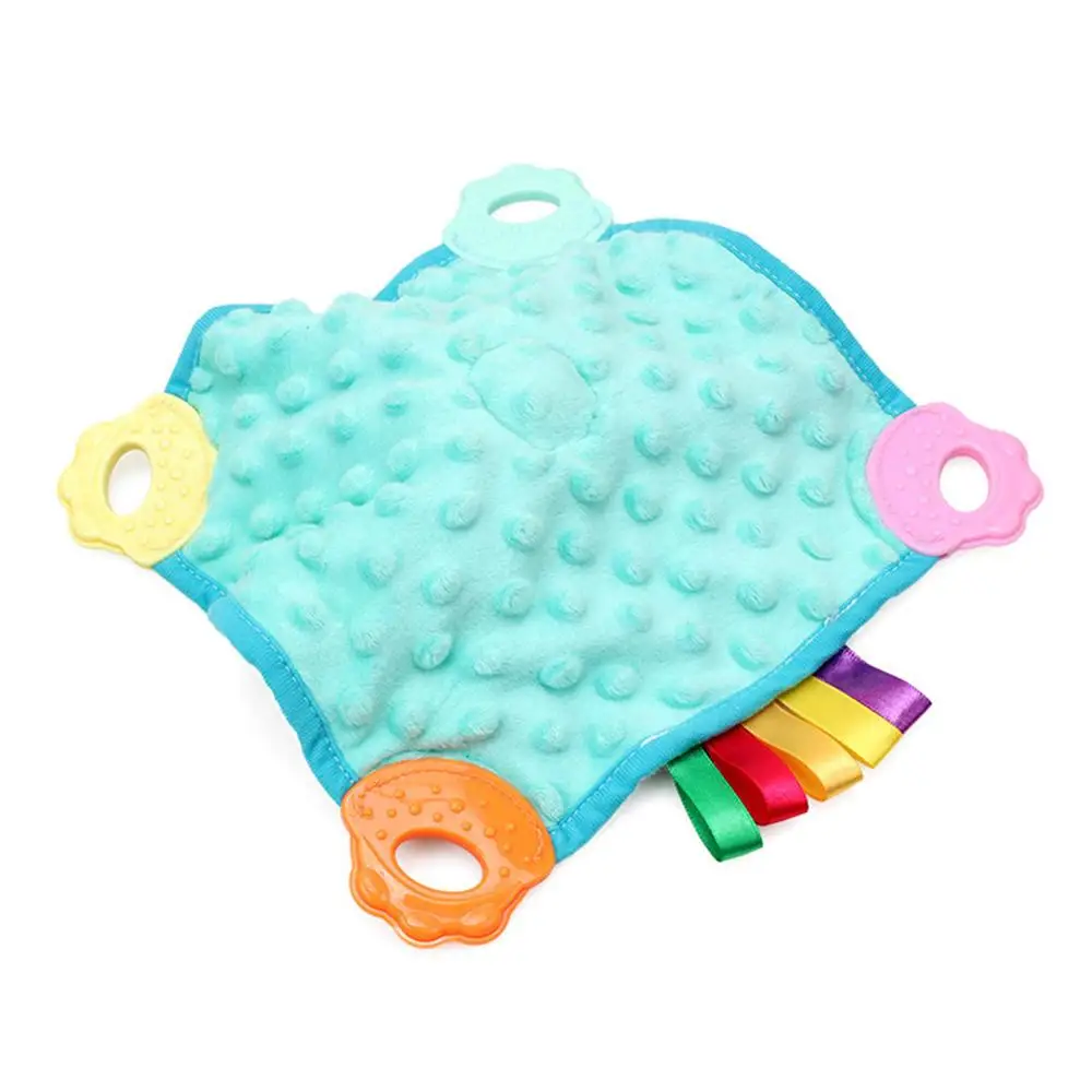 

Baby Plush Animal Pacifier Square Saliva Towel with Teether Appease Soothing Toy