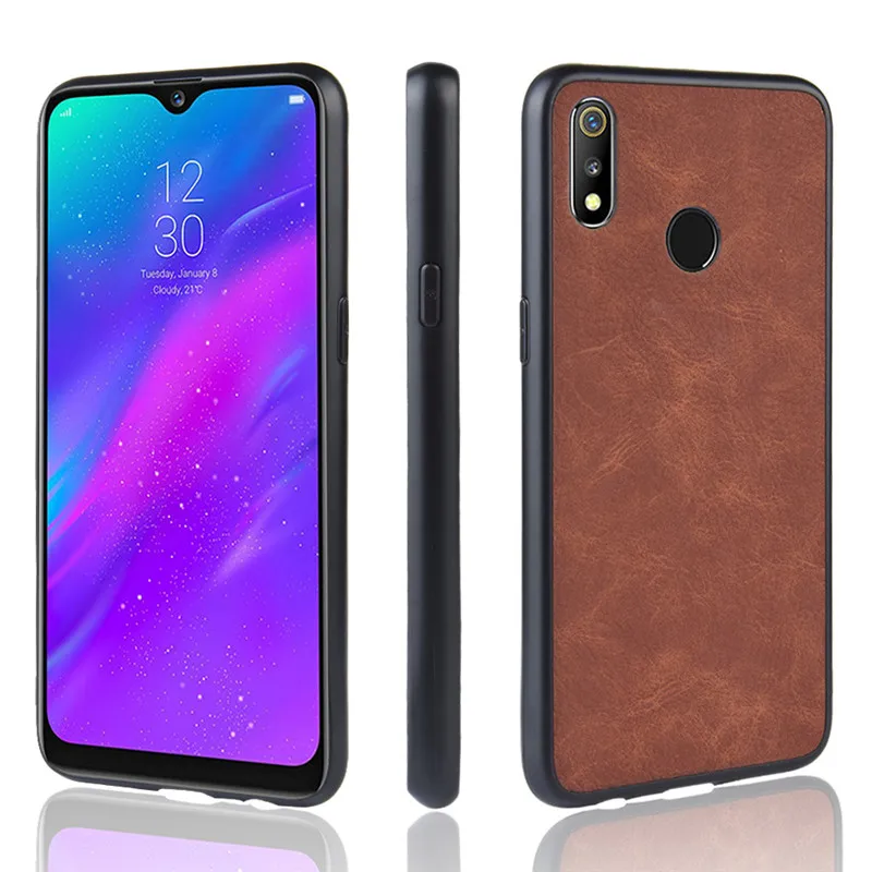 Для Oppo Realme 3 чехол силиконовый мягкий край ТПУ овечья искусственная кожа и ПК