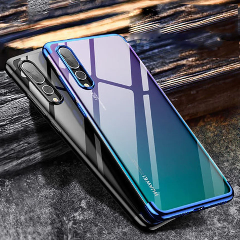 Бампер чехол для huawei P20 Pro P8 P9 Lite 2017 P10 Роскошный из ТПУ и силикона покрытие
