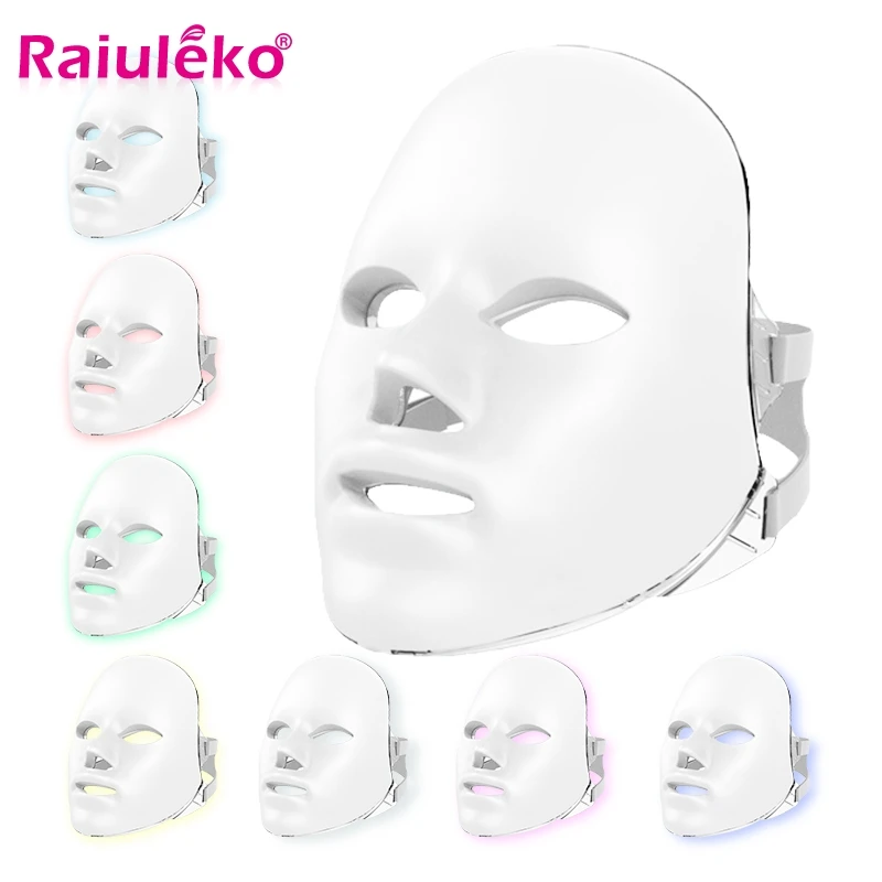 Новая Ультралегкая светодиодная фотоновая маска для лица 7 цветов омоложение