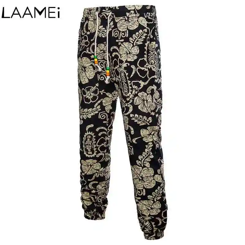 Laamei для мужчин брюки бега Лето повседневное свободные полный Tie Dye пот девочек