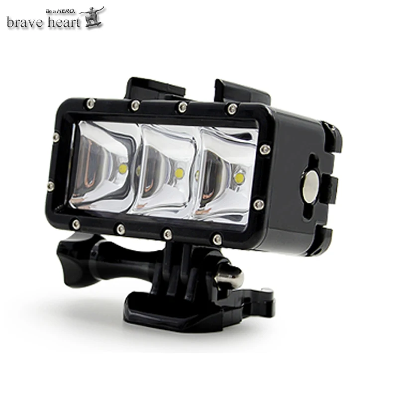 Brave heart hero 4 Светодиодный светильник для подводного дайвинга для GoPro Go pro hero 5 4 3 SJCAM sj4000 Xiaomi Yi аксессуары
