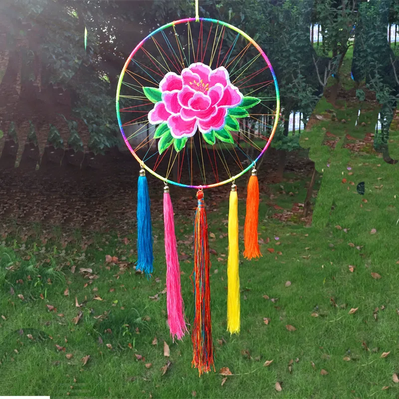 Художественный 25*60 см колокольчики ветра родной китайский элемент Пион большой