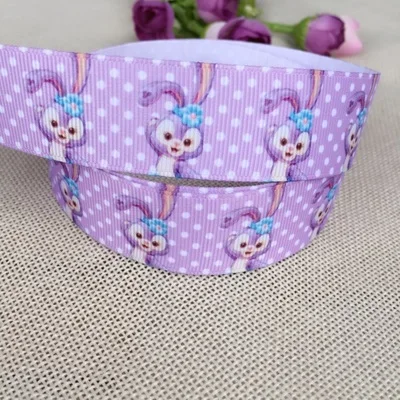 1 &quot25 мм новые продажи 5 ярдов кролик Стелла Лу голова ленты Печатные grosgrain