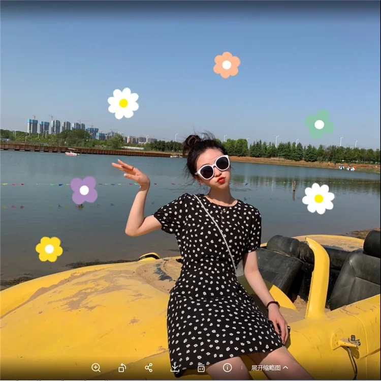 Женское платье в Корейском стиле, повседневное, с принтом, милое, шифоновое, подходит ко всему, повседневная женская одежда, свободная, Студенческая, с коротким рукавом, модная, летняя
