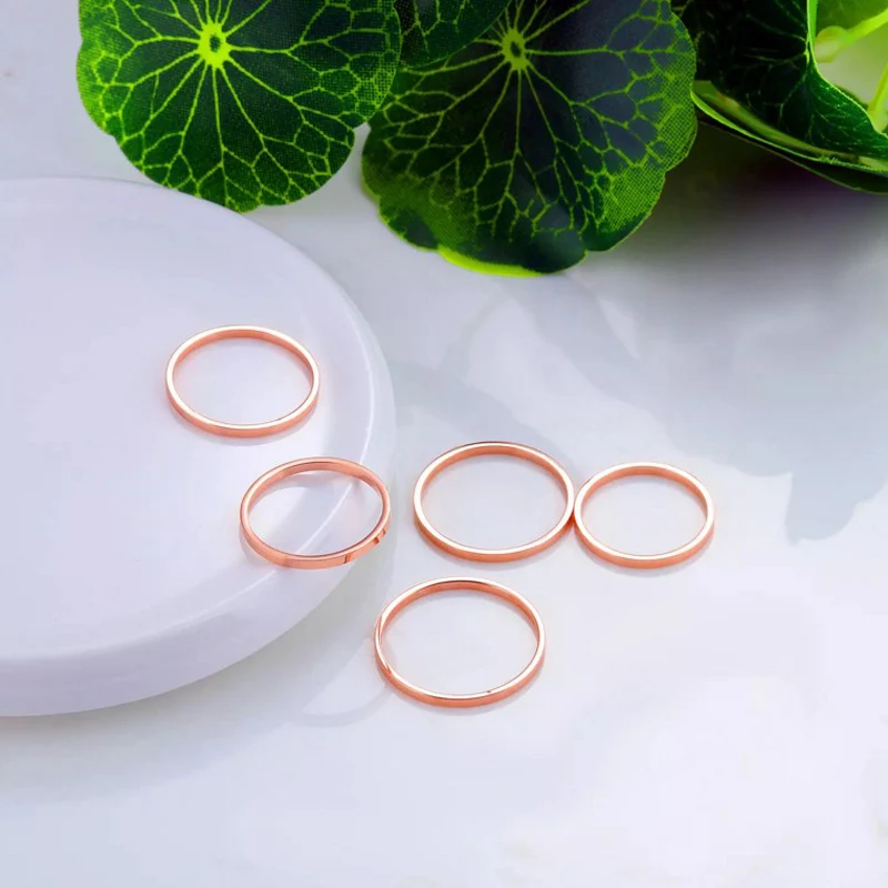 Женские Простые обручальные кольца 1 мм (10 шт./лот) маленькие тонкие из титановой