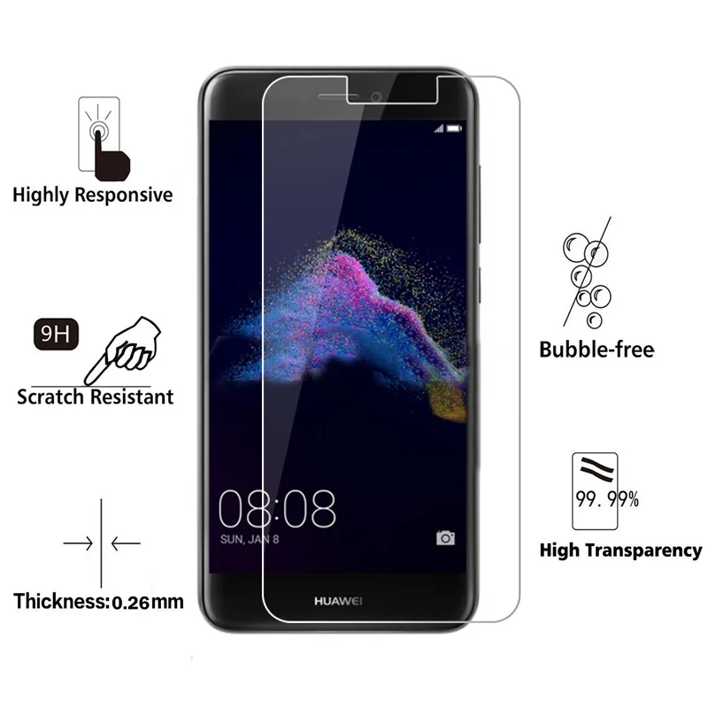 Закаленное стекло для Huawei Y6 Pro 2017 Enjoy 7 P9 Lite mini Honor 6A Protector flim&gt 4|Защитные стёкла и