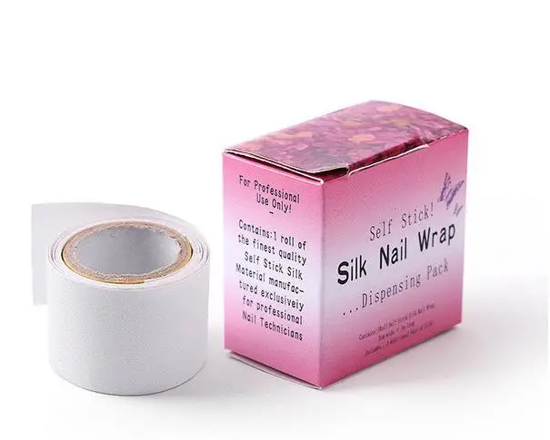 Оптовая продажа 50 рулонов белый клей шелковая защита для ногтей обертка