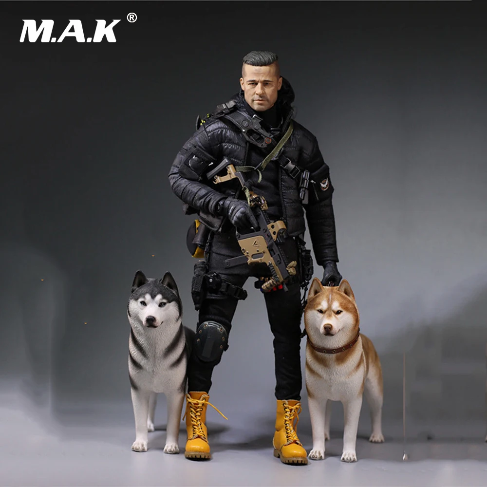 

In stock 6 Colors 1:6 Accessories Siberian Husky Simulation Animals Sixteenth Dog Figure Model Toys for 12 '' Action Figure