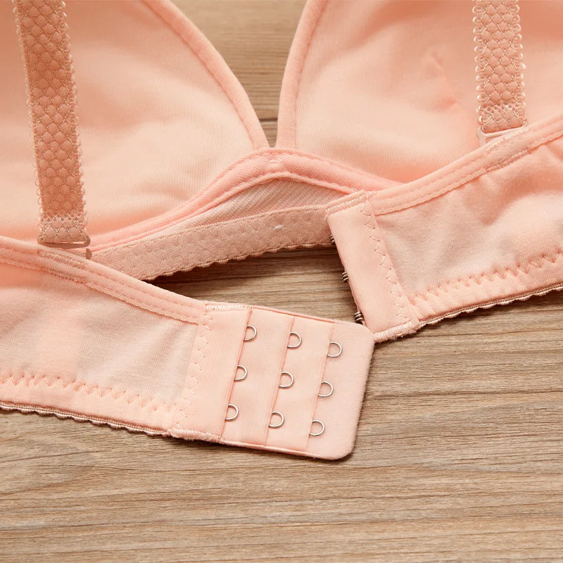 Тонкая чашка маленькая грудь хлопковый бюстгальтер без косточек с треугольной