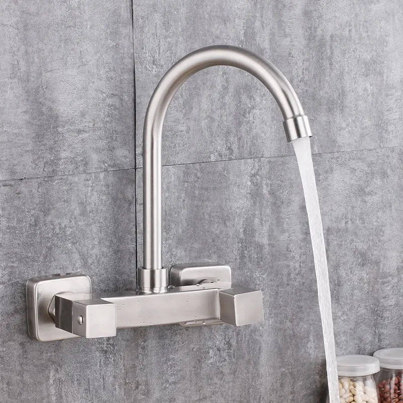 

Wall mounted has side sprayer gun vegetable sink faucet has flexible hose
