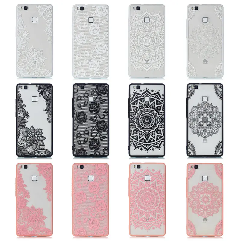 Floral Lace Mandala Case For Huawei P9 Lite 2016 Hard PC+TPU Silicone Phone VNS-L21 VNS-L31 P9lite |