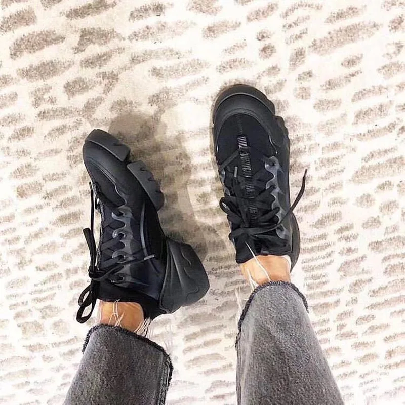 Черный Buono Scarpe/Повседневная Белая обувь; женские кроссовки на платформе; zapatos De Mujer; Брендовая женская обувь с принтом; chaussures femme - Цвет: Черный