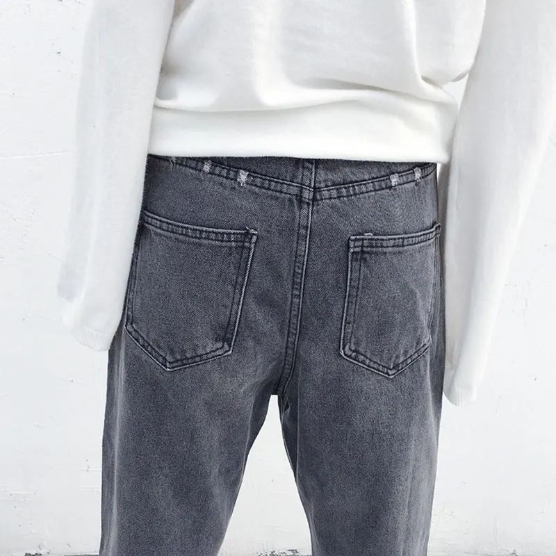 Женские джинсовые шаровары Осень-зима 2017 на молнии со средней талией свободные