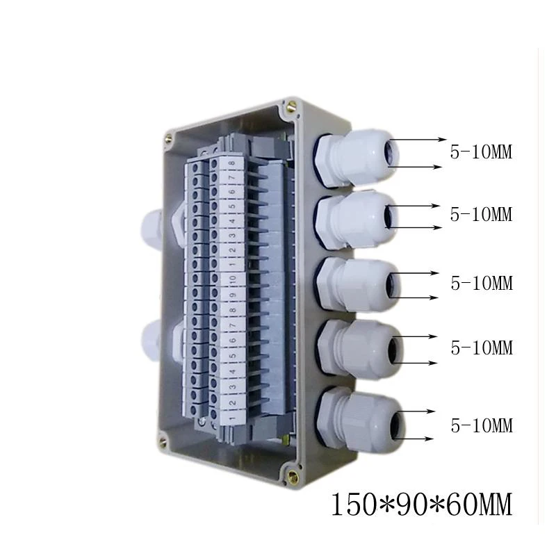 IP65 водонепроницаемая кабельная проводка распределительная коробка 2 в 5 Out 160*90*60