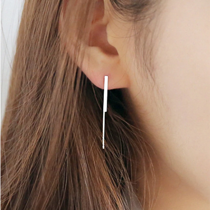 Маргаритки из чистого 925 стерлингового серебра матовый квадратный бар манжеты