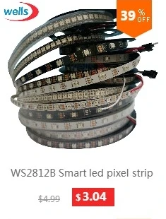 WS2812B умный светодиодный пиксель полосы 30/60/144 светодиодный s/m WS2812 IC SMD 5050 RGB светодиодный полосы света 1 М/4 м/5 м DC5V Водонепроницаемый/не Водонепроницаемый