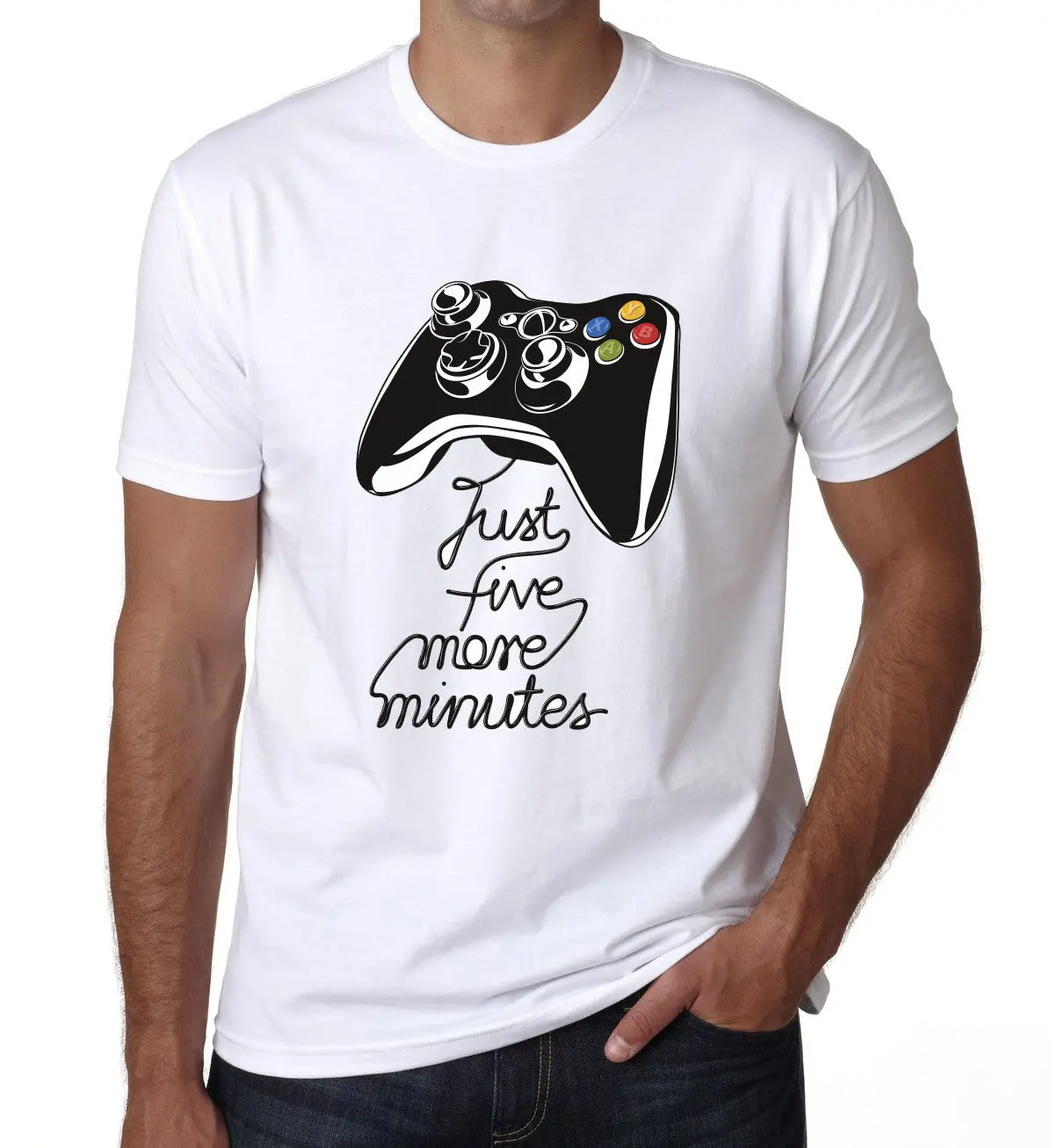 Пять минут Мужская детская футболка видеоигры Xbox PS Playstation Lover DT дешевые оптовые