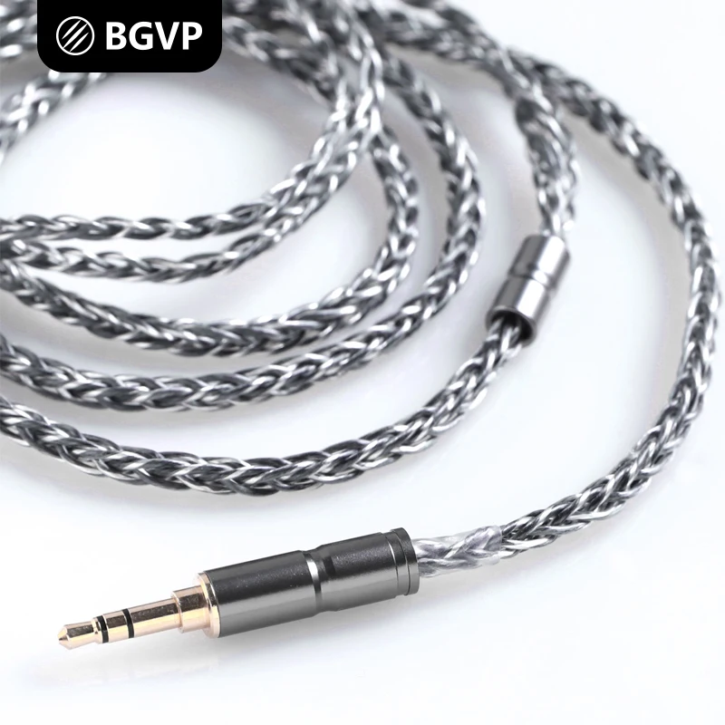 Кабель для наушников BGVP 8 ядер 6N 400 OCC один кристалл медь серебро Hi Fi улучшенный